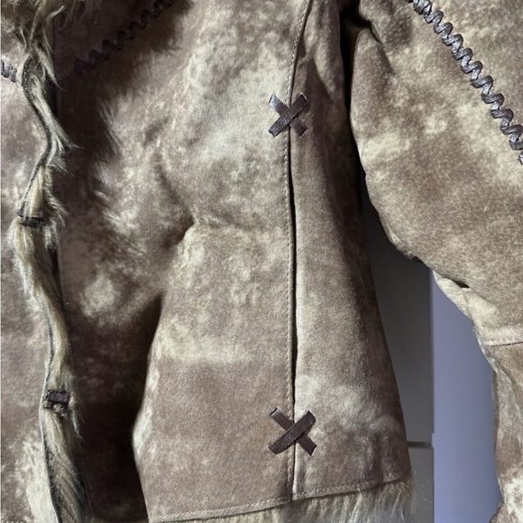 Cripple Creek RARE VTG Women’s Western Beaded Faux Fur Leather Jacket Coat XS - Picture 5 of 12